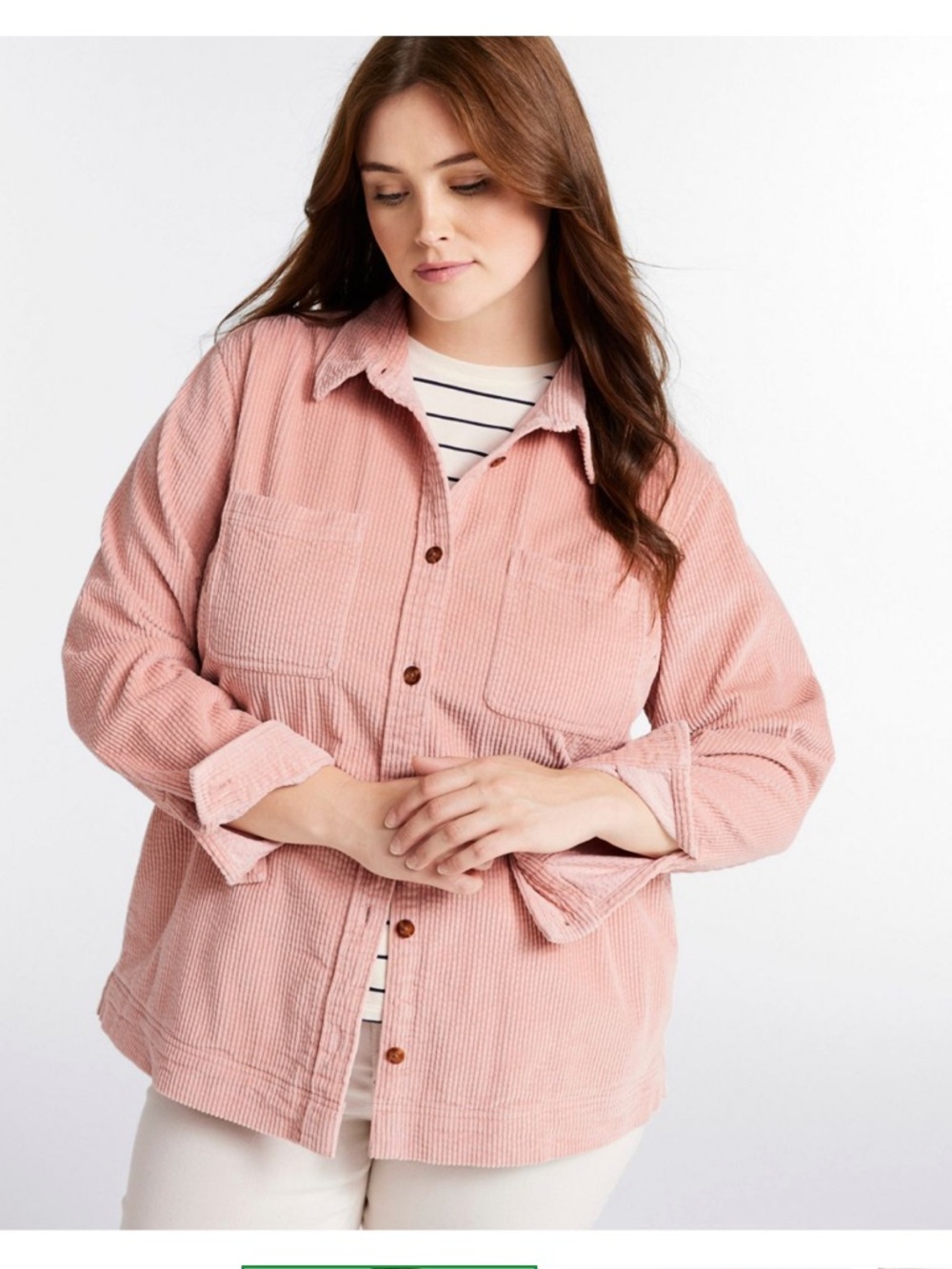 L.L.Bean Dusty Rose Corduroy Shirt Jacket